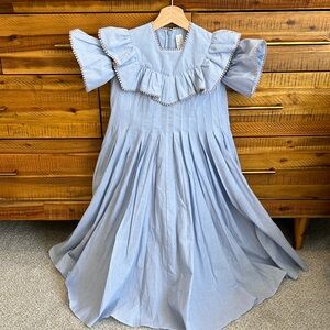 NWT Tia Cibani Kids' Gingham Print Cotton Dress In Blue